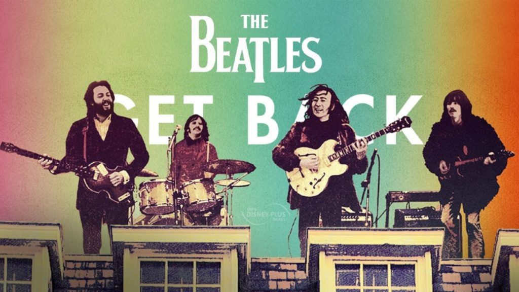 Poster horizontal dos Beatles no show do telhado, para o álbum Get Back