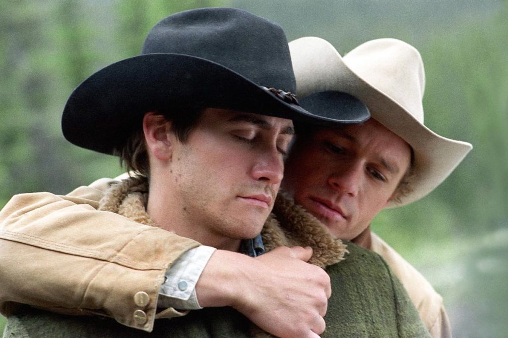 Jake Gyllenhaal e Heath Ledger em O Segredo de Brokeback Mountain