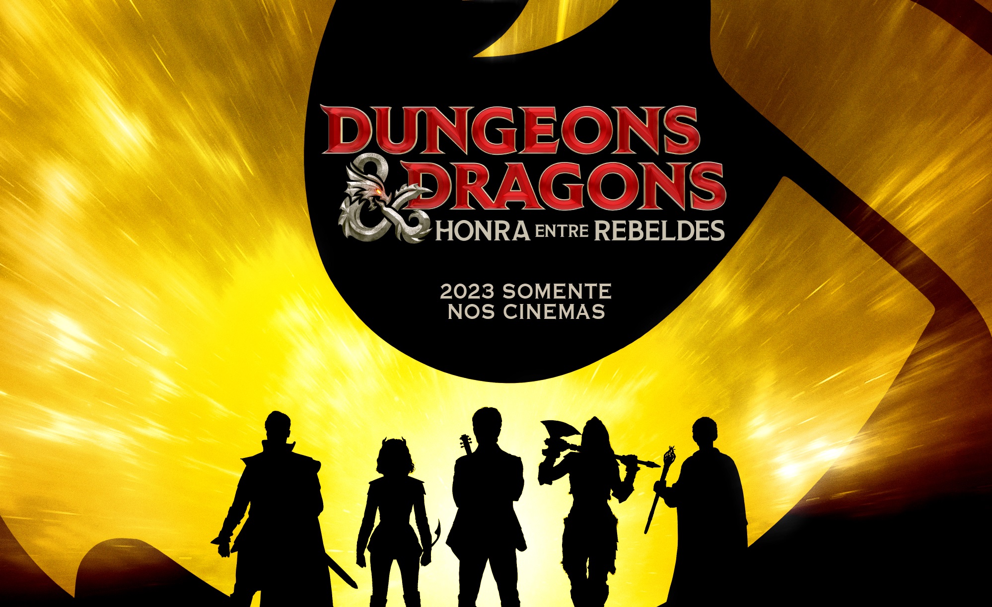 Pôster oficial de Dungeons & Dragons, em especial para a participação do elenco na CCXP 2022
