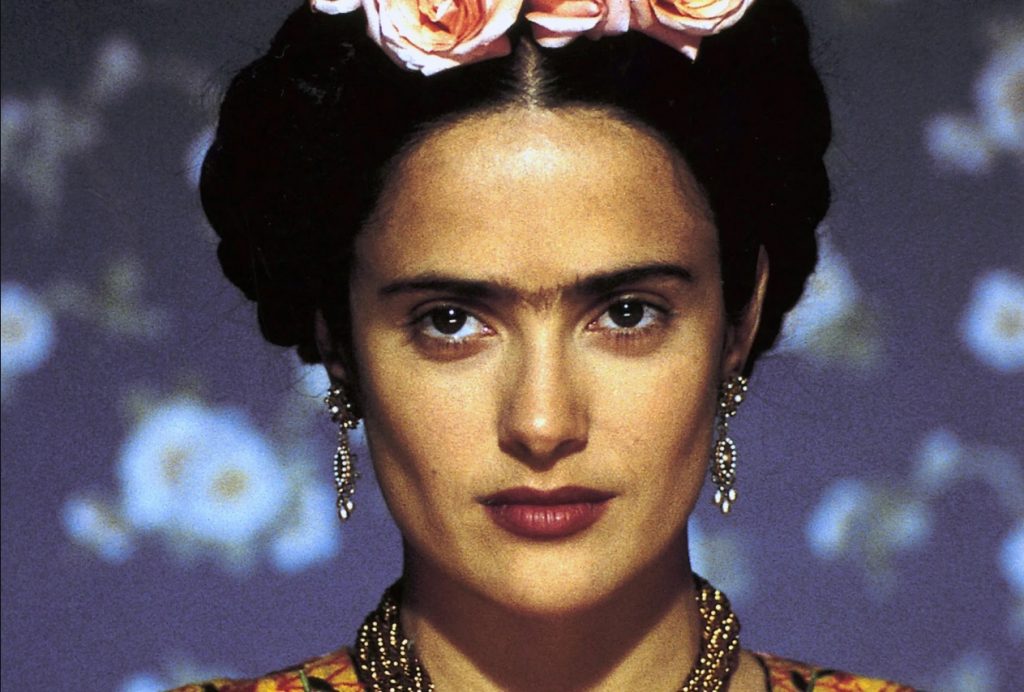 Salma Hayek caracterizada de Frida Kahlo